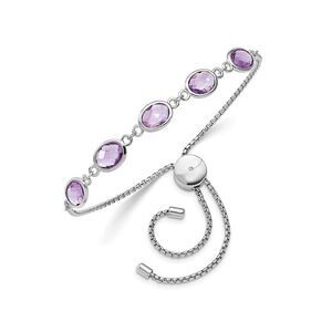 7.50 Carat (ctw) Amethyst Bolo Slip-On Bracelet in Sterling Silver